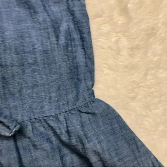 Joe Fresh Jean Dress Buttons Bow Collared Blue Size 6 / Small - Picture 7 of 16